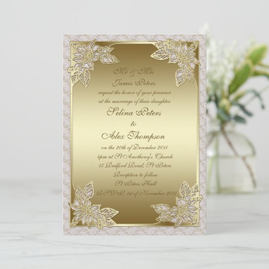 Faire-part de mariage d'or (Debout devant)