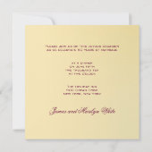 Faire-part de mariage d'or (Dos)