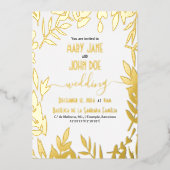 Faire-part de mariage d'or (Recto)