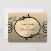 Faire-part de mariage d'or antique (Dos)