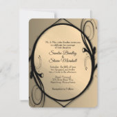 Faire-part de mariage d'or antique (Devant)