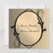 Faire-part de mariage d'or antique Imaginaire (Dos)