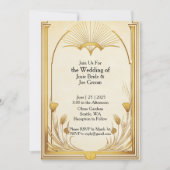 Faire-part de mariage d'or Art Nouveau (Devant)