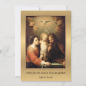 Faire-part de mariage d'or catholique traditionnel (Devant)