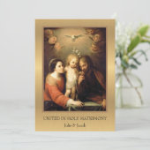 Faire-part de mariage d'or catholique traditionnel (Debout devant)