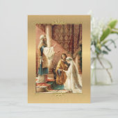 Faire-part de mariage d'or catholique traditionnel (Debout devant)