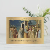 Faire-part de mariage d'or catholique traditionnel (Debout devant)