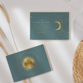 Faire-part de mariage d'or céleste Pastel