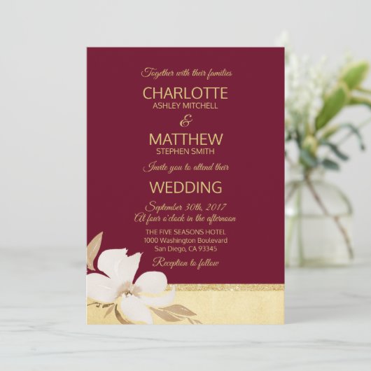 Faire-part de mariage d'or de Bourgogne (Debout devant)