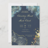 Faire-part de mariage d'or de la marine (Devant)