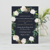 Faire-part de mariage d'or de la marine florale (Debout devant)