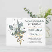 Faire-part de mariage d'or des Tulipes blanches (Debout devant)