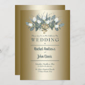 Faire-part de mariage d'or des Tulipes blanches (Devant / Derrière)