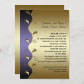 Faire-part de mariage d'or et de brindilles (Devant / Derrière)