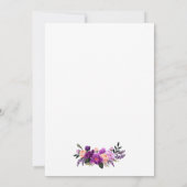 Faire-part de mariage d'or floral violet ultra vio (Dos)