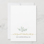 Faire-part de mariage d'or Rose Eucalyptus (Dos)