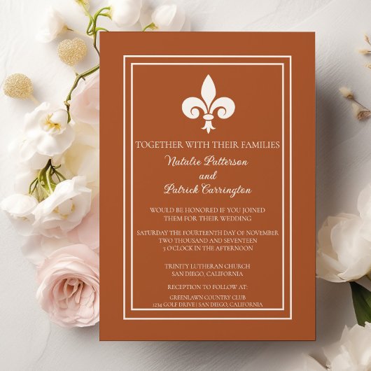 Faire-part de mariage d'Orange Brûlé