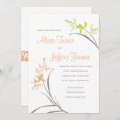 Faire-part de mariage d'orchidée (Devant / Derrière)