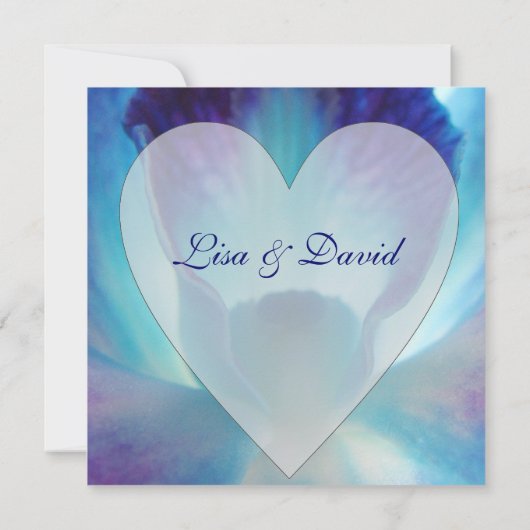 Faire-part de mariage d'orchidée bleue (Dos)