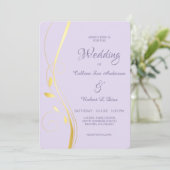 Faire-part de mariage d'orchidée pâle à feuille d' (Debout devant)