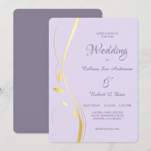 Faire-part de mariage d'orchidée pâle à feuille d'