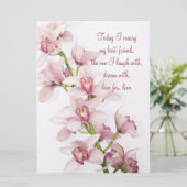 Faire-part de mariage d'orchidée rose (Debout devant)