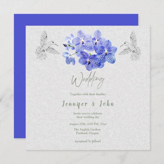 Faire-part de mariage d'orchidées (Devant / Derrière)