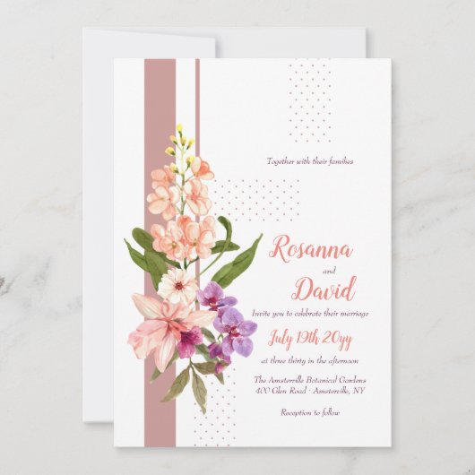 Faire-part de mariage d'orchidées (Devant)