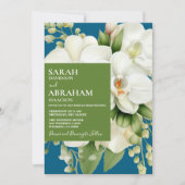 Faire-part de mariage d'orchidées blanches (Devant)