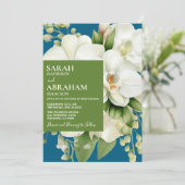 Faire-part de mariage d'orchidées blanches (Debout devant)