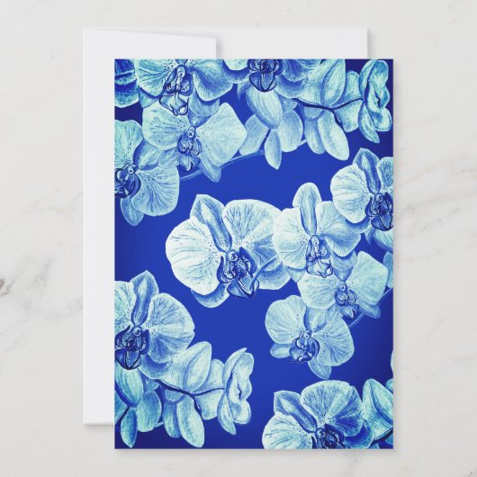 Faire-part de mariage d'orchidées bleues (Dos)