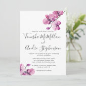 Faire-part de mariage d'orchidées d'aquarelle de p (Debout devant)