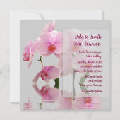 Faire-part de mariage d'orchidées roses (Devant)