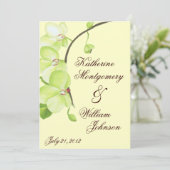 faire-part de mariage d'orchidées vertes (Debout devant)