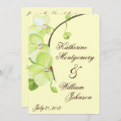 faire-part de mariage d'orchidées vertes (Devant / Derrière)