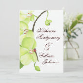 faire-part de mariage d'orchidées vertes (Debout devant)