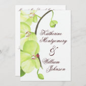 faire-part de mariage d'orchidées vertes (Devant / Derrière)