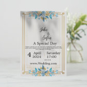 Faire-part de mariage doré (Debout devant)