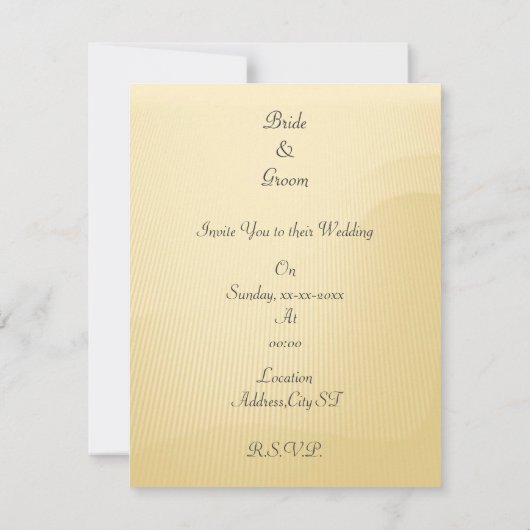 Faire-part de mariage doré (Dos)