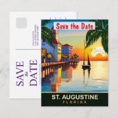 Faire-part de mariage doré de la jetée de St Augus (Devant / Derrière)