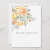 Faire-part de mariage doré étincelant au lever du  (Dos)