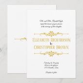 Faire-part de mariage doré hébergé par les parents (Devant / Derrière)