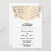 faire-part de mariage doré musulman (Devant / Derrière)