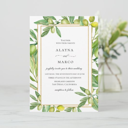 Faire-part de mariage d'ossature or toscane (Debout devant)