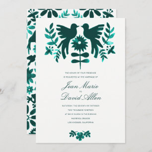 Faire-part de mariage d'Otomi de Mexicain - Teal