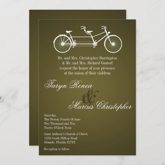 faire-part de mariage double Brown 5x7 (Devant / Derrière)