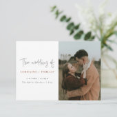 Faire-part de mariage double photo moderne (Debout devant)