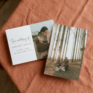 Faire-part de mariage double photo moderne