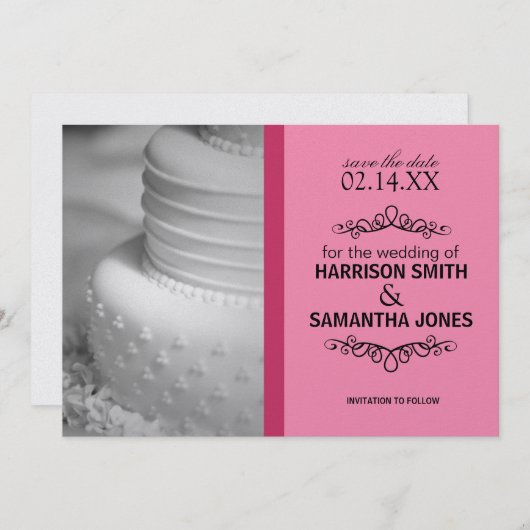 Faire-part de mariage Double Rose à conserver (Devant / Derrière)