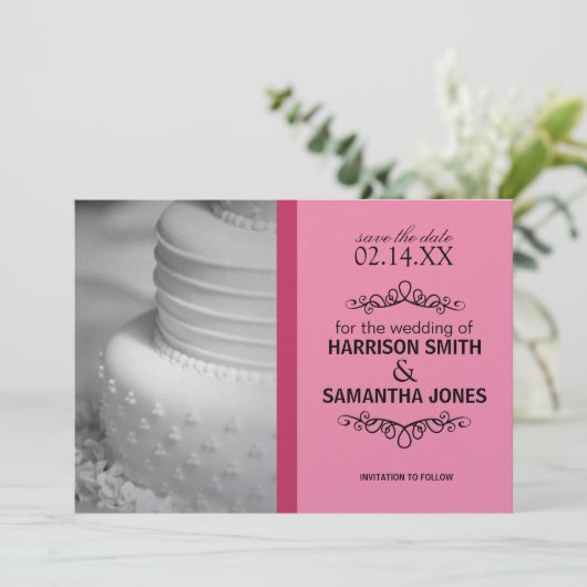 Faire-part de mariage Double Rose à conserver (Debout devant)